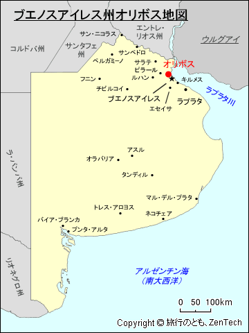 ブエノスアイレス州オリボス地図