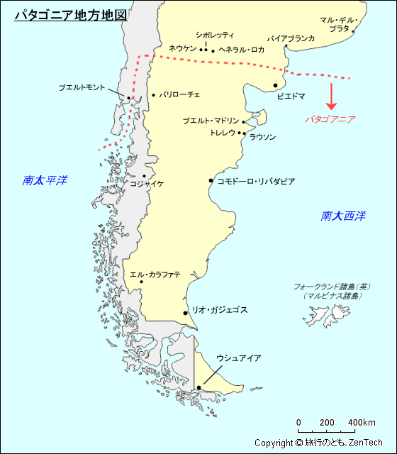 パタゴニア地方地図