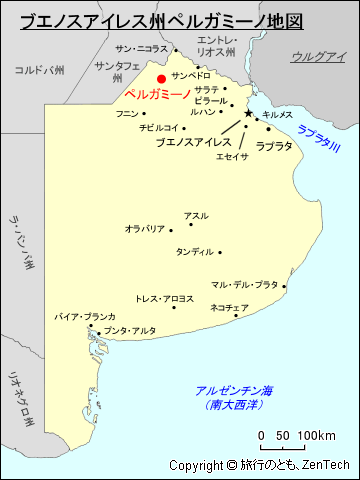 ブエノスアイレス州ペルガミーノ地図