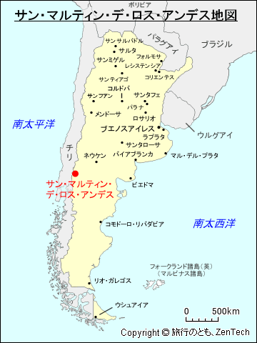 サン・マルティン・デ・ロス・アンデス地図