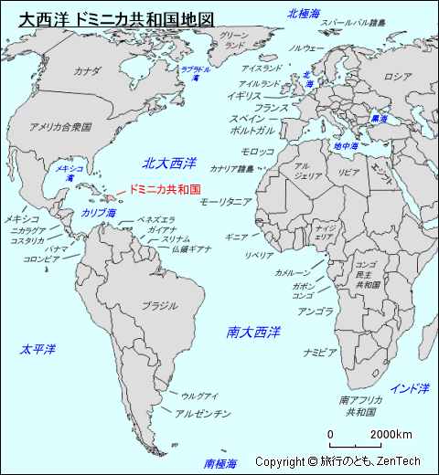 大西洋 ドミニカ共和国地図