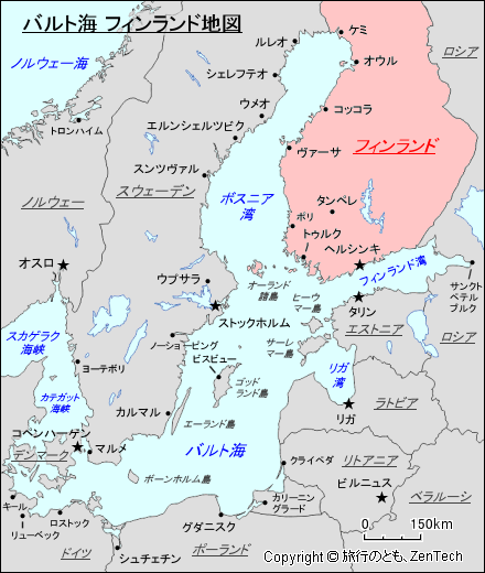 バルト海 フィンランド地図