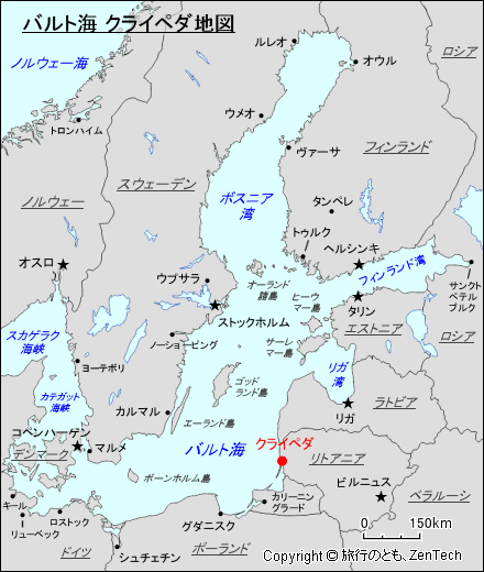 バルト海 クライペダ地図