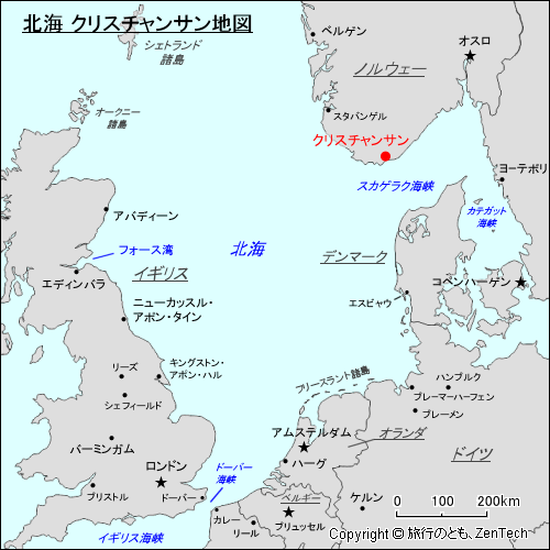 北海 クリスチャンサン地図