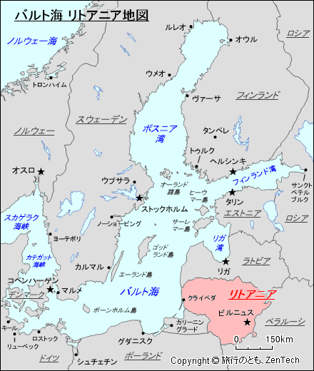 バルト海 リトアニア地図