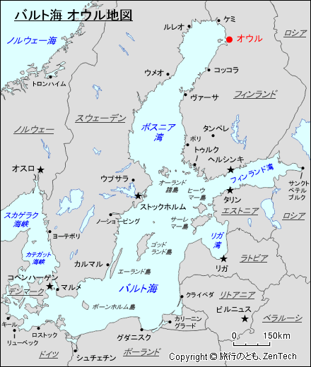 バルト海 オウル地図