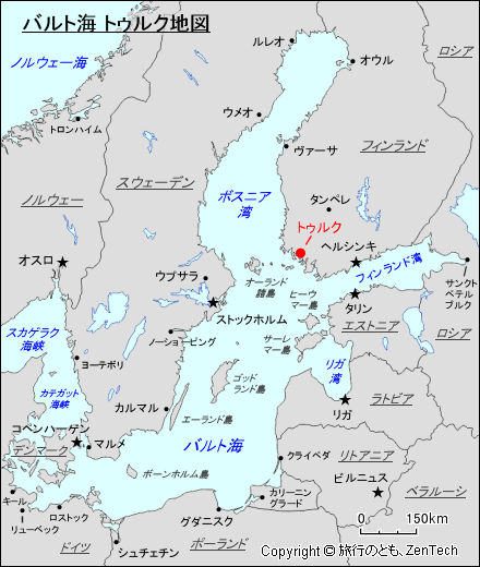 バルト海 トゥルク地図