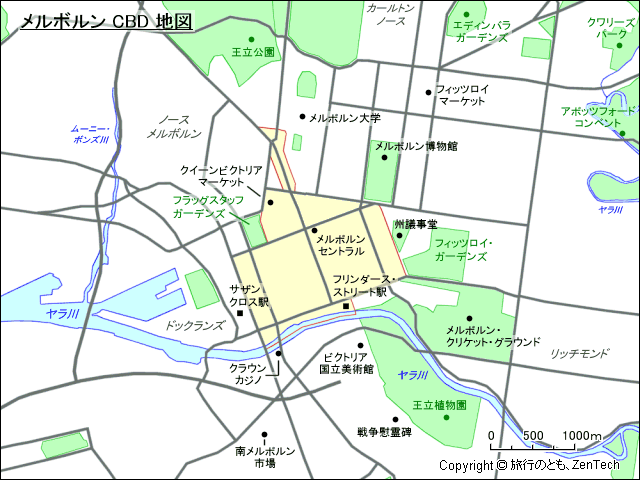 メルボルン CBD 地図