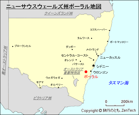 ニューサウスウェールズ州ボーラル地図