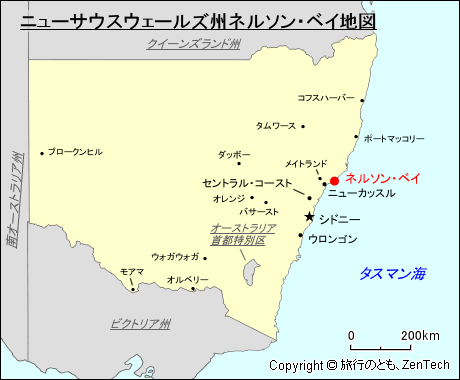 ニューサウスウェールズ州ネルソン・ベイ地図