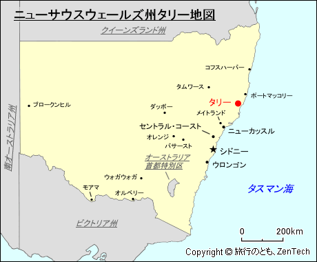 ニューサウスウェールズ州タリー地図