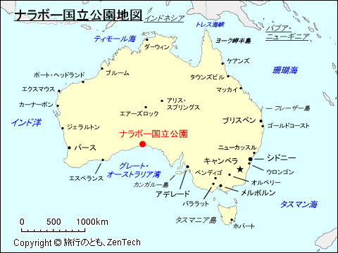 ナラボー国立公園地図