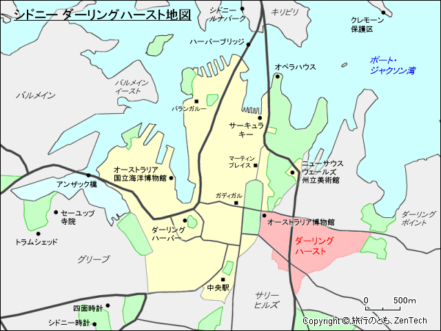 ダーリングハースト地図