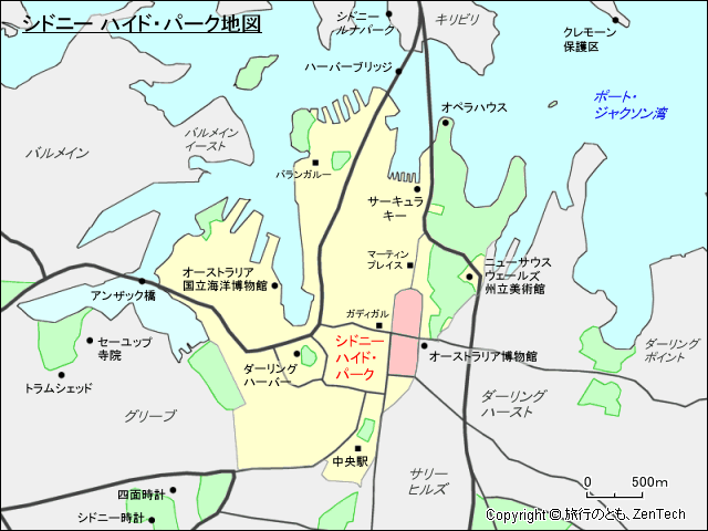 シドニー ハイド・パーク地図
