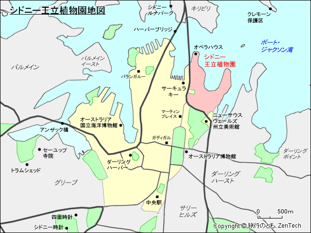シドニー王立植物園地図