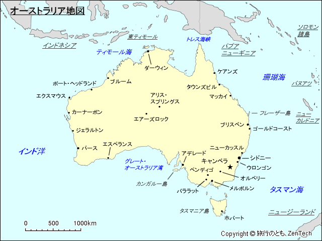 オーストラリア地図