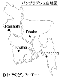 都市名入りバングラデシュ白地図