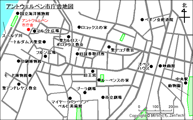 アントウェルペン市庁舎地図