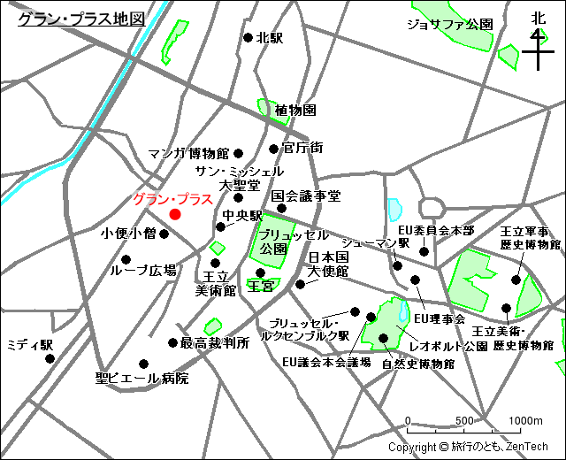 グラン・プラス地図
