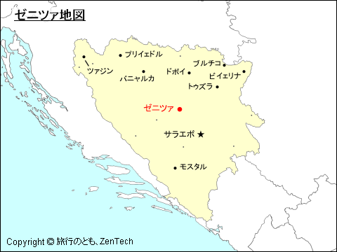 ゼニツァ地図