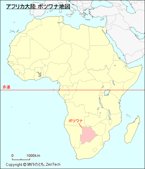 アフリカ大陸 ボツワナ地図