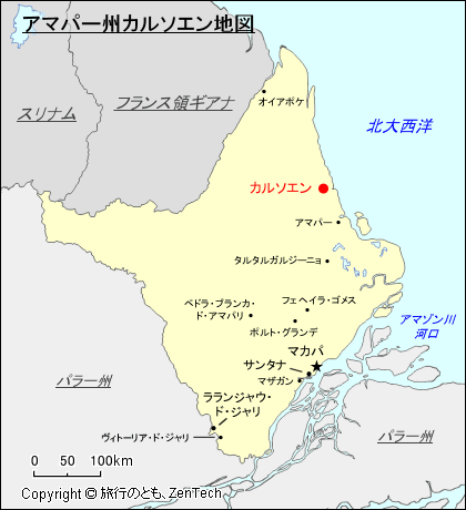 アマパー州カルソエン地図