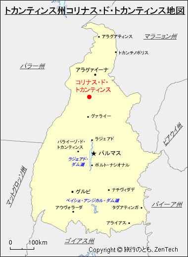 トカンティンス州コリナス・ド・トカンティンス地図