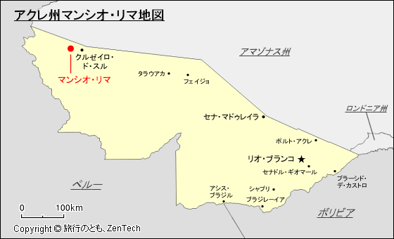 アクレ州マンシオ・リマ地図