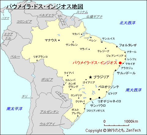 パウメイラ・ドス・インジオス地図