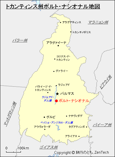 トカンティンス州ポルト・ナシオナル地図