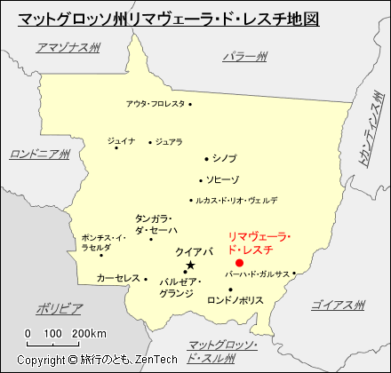 マットグロッソ州リマヴェーラ・ド・レスチ地図