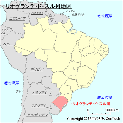 リオグランデ・ド・スル州地図