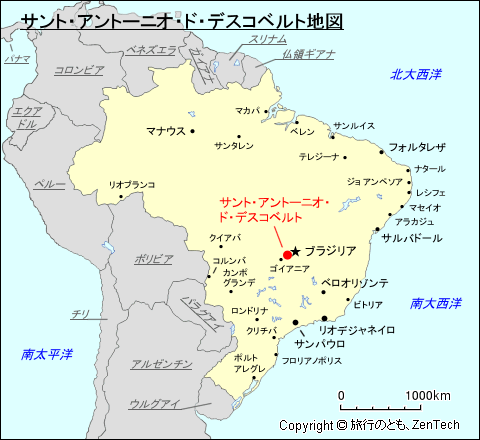 サント・アントーニオ・ド・デスコベルト地図