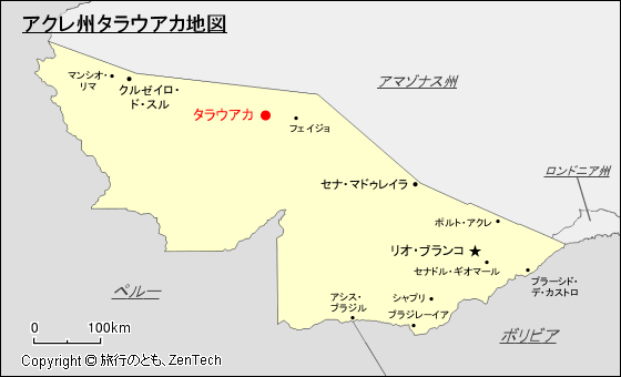 アクレ州タラウアカ地図