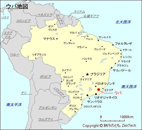 ブラジルにおけるウバ地図