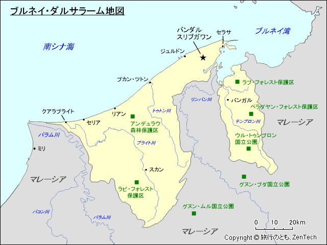 ブルネイ・ダルサラーム地図