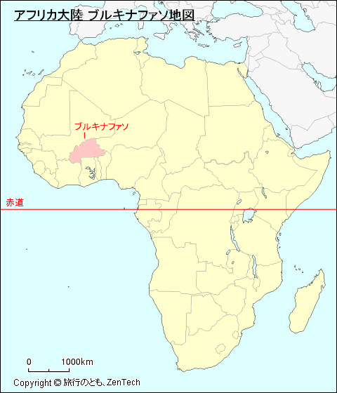 アフリカ大陸 ブルキナファソ地図