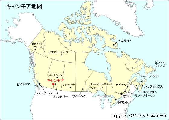 カナダ キャンモア地図 旅行のとも Zentech