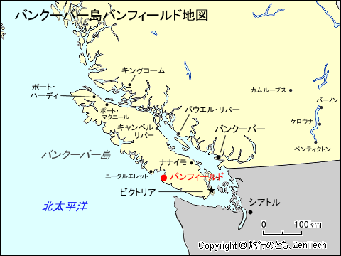 バンクーバー島バンフィールド地図