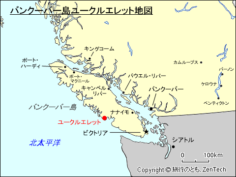 バンクーバー島ユークルエレット地図