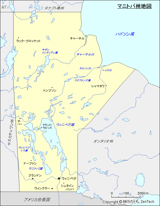 マニトバ州地図