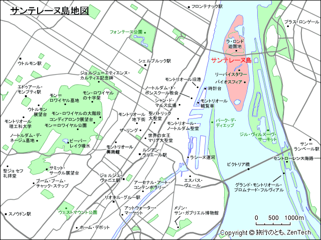 サンテレーヌ島地図