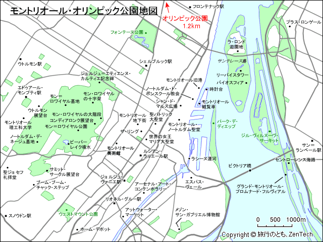 モントリオール・オリンピック公園地図