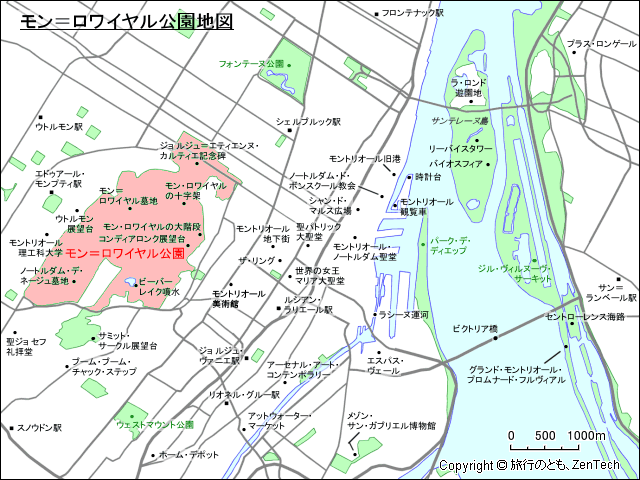 モン＝ロワイヤル公園地図