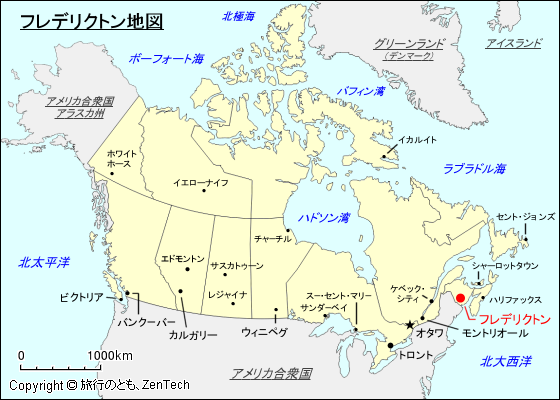 フレデリクトン地図
