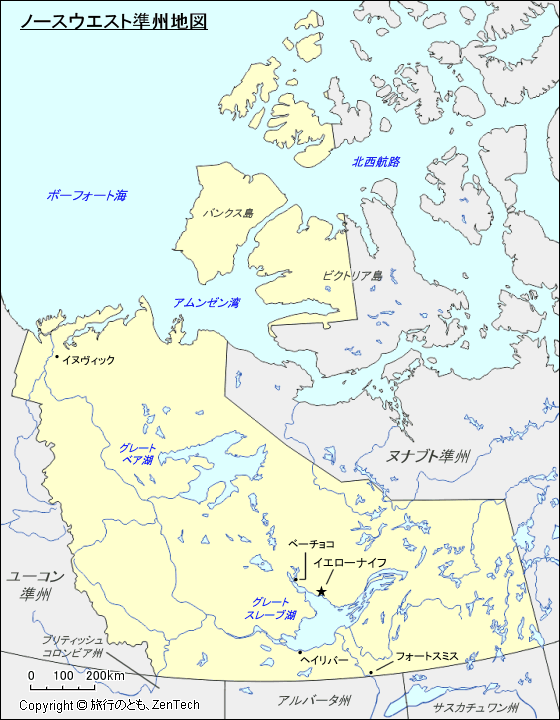 ノースウエスト準州地図