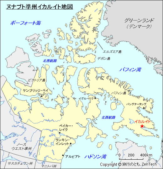 ヌナブト準州イカルイト地図