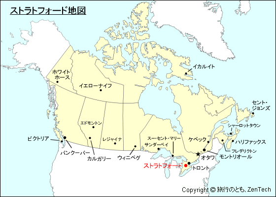 カナダにおけるストラトフォード地図