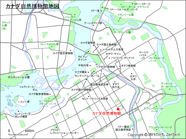 カナダ自然博物館地図