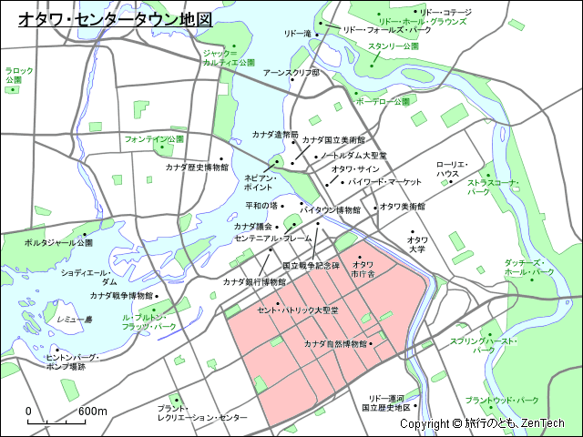 オタワ・センタータウン地図
